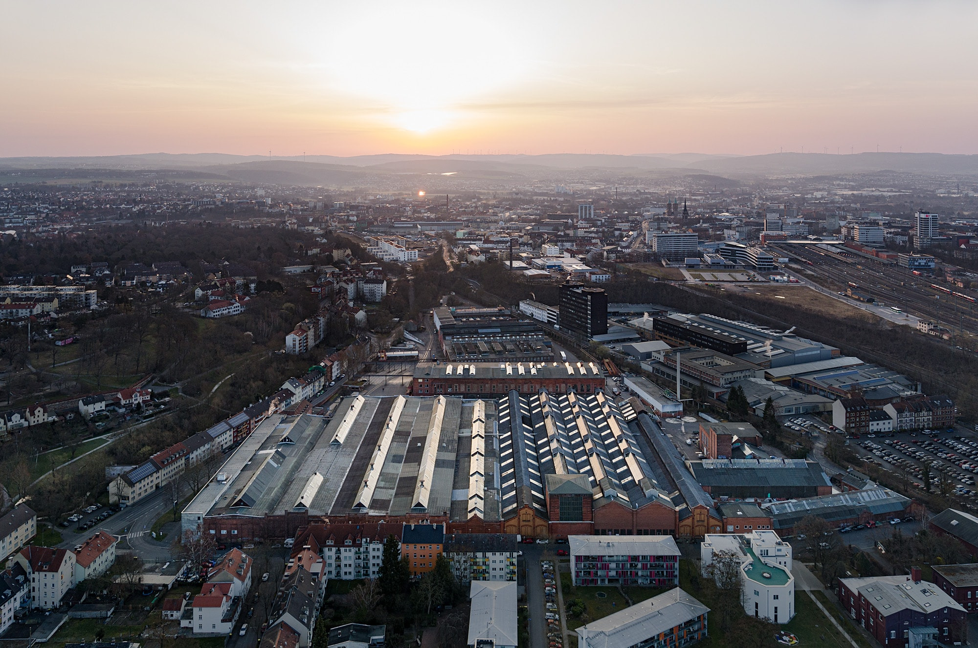 Vogelperspektive auf das Henschel-Areal in Kassel